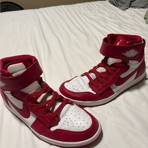Nike Red and White High-Top Sneakers